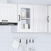 Armario pared para cocina puerta cristal Lucca blanco brillante