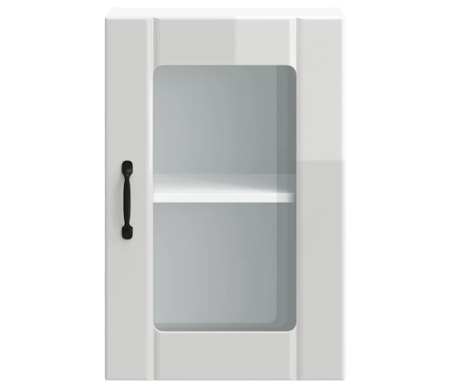 Armario pared para cocina puerta cristal Lucca blanco brillante