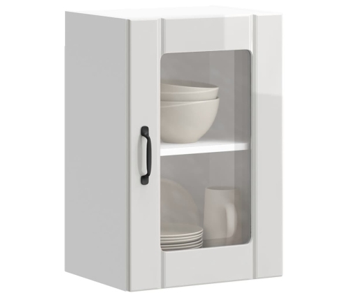 Armario pared para cocina puerta cristal Lucca blanco brillante