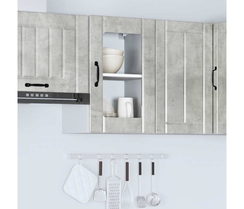 Armario de pared para cocina puerta cristal Lucca gris hormigón