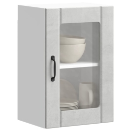 Armario de pared para cocina puerta cristal Lucca gris hormigón