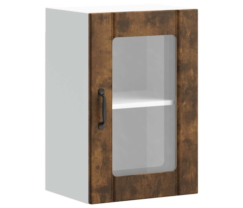 Armario de pared para cocina puerta cristal Lucca roble ahumado