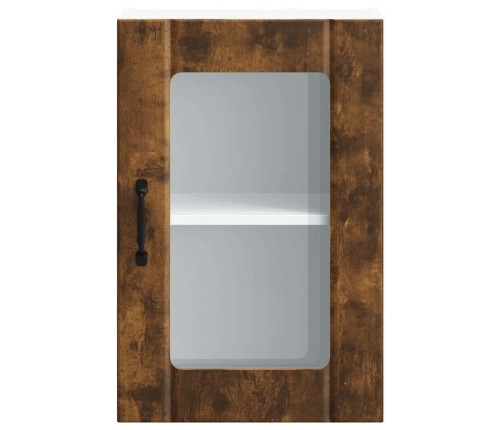 Armario de pared para cocina puerta cristal Lucca roble ahumado