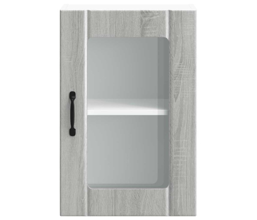 Armario de pared para cocina puerta cristal Lucca gris sonoma