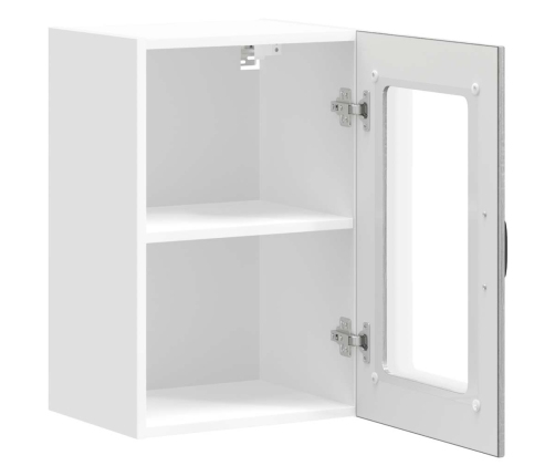 Armario de pared para cocina puerta cristal Lucca gris sonoma