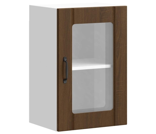 Armario de pared para cocina puerta cristal Lucca roble marrón