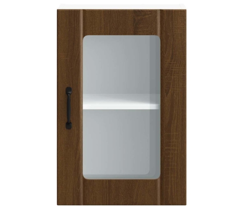 Armario de pared para cocina puerta cristal Lucca roble marrón