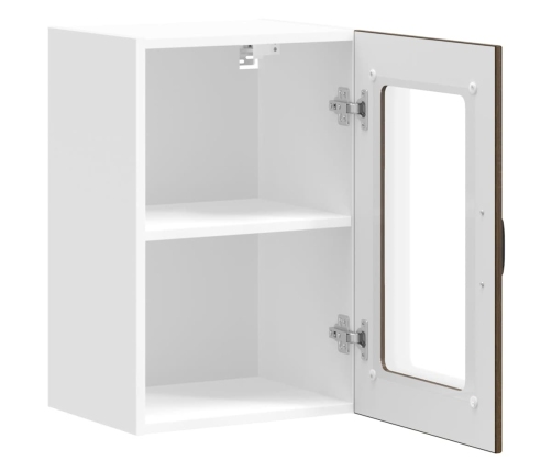 Armario de pared para cocina puerta cristal Lucca roble marrón