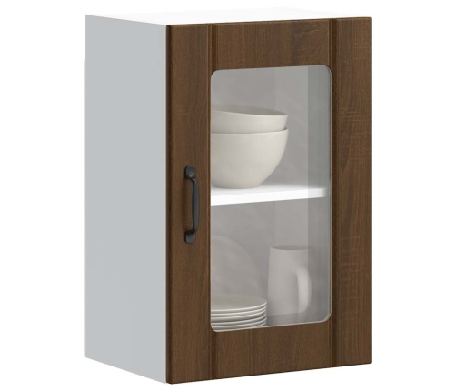 Armario de pared para cocina puerta cristal Lucca roble marrón