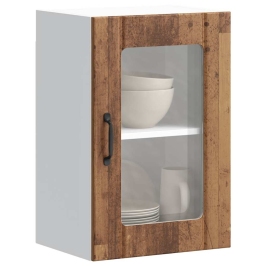 Armario pared cocina puerta de cristal Lucca madera vieja