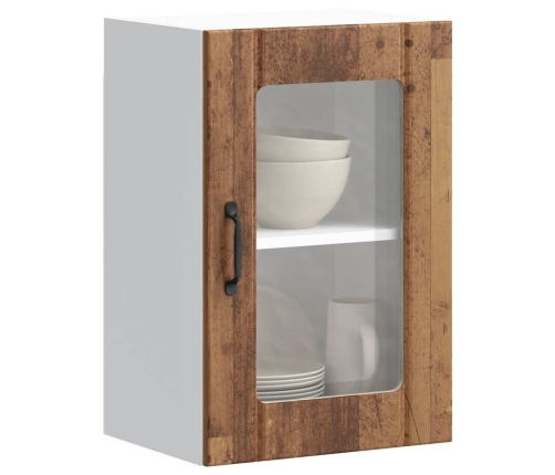 Armario pared cocina puerta de cristal Lucca madera vieja