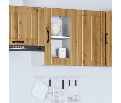 Armario pared para cocina puerta cristal Lucca roble artesanal