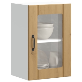 Armario pared para cocina puerta cristal Lucca roble artesanal