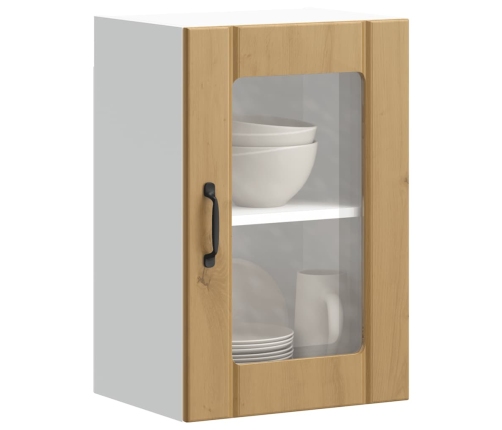 Armario pared para cocina puerta cristal Lucca roble artesanal