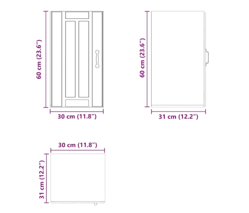 Armario de pared de cocina Lucca madera ingeniería blanca