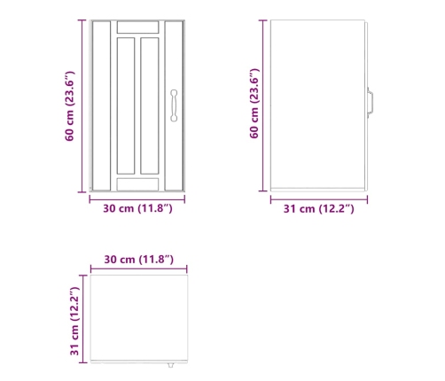 Armario de pared cocina Lucca madera contrachapada gris cemento