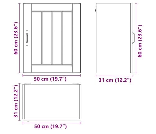 Armario de pared de cocina Lucca madera ingeniería blanca