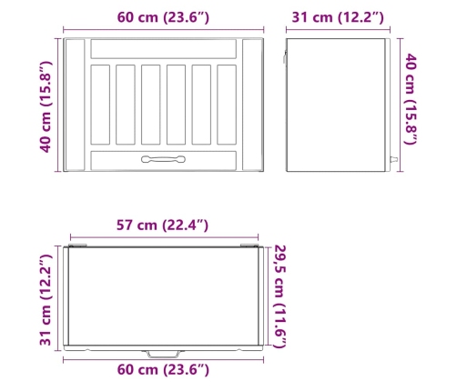 Armario de pared cocina Lucca madera contrachapada gris cemento