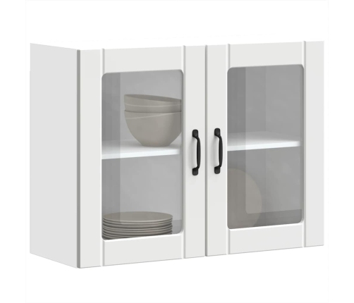 Armario pared cocina puerta de cristal Lucca blanca