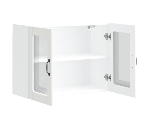 Armario pared cocina puerta de cristal Lucca blanca