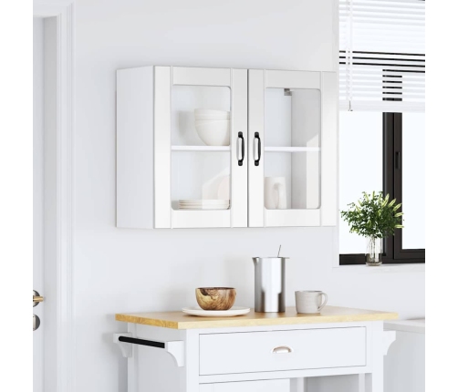 Armario pared cocina puerta cristal Lucca blanca alto brillo