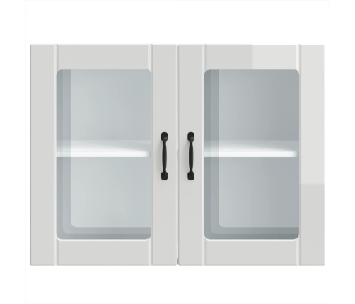 Armario pared cocina puerta cristal Lucca blanca alto brillo