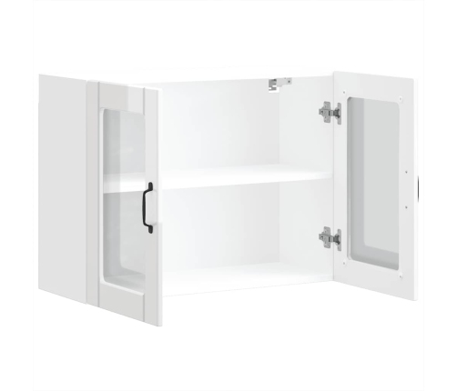 Armario pared cocina puerta cristal Lucca blanca alto brillo