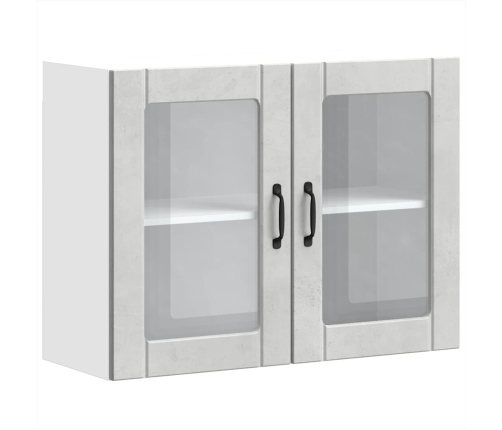 Armario pared cocina puerta de cristal Lucca gris hormigón