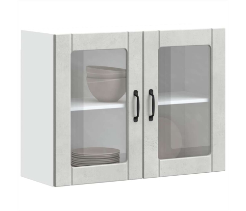 Armario pared cocina puerta de cristal Lucca gris hormigón