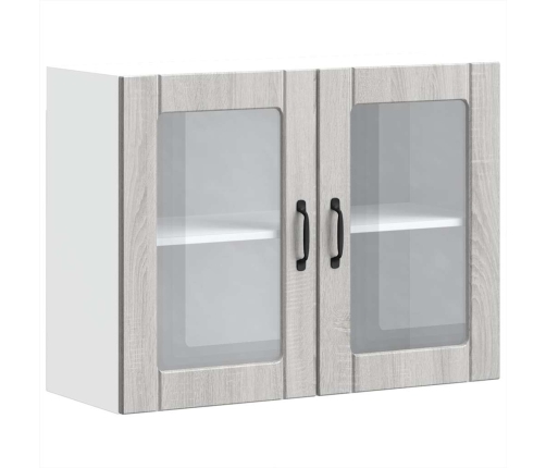 Armario pared cocina puerta de cristal Lucca sonoma gris