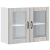 Armario pared cocina puerta de cristal Lucca sonoma gris