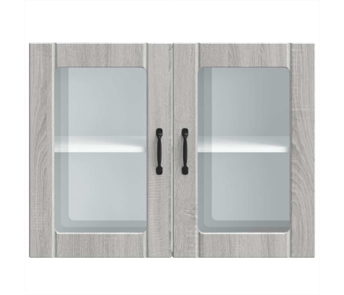 Armario pared cocina puerta de cristal Lucca sonoma gris