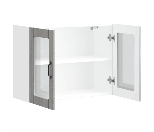 Armario pared cocina puerta de cristal Lucca sonoma gris