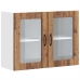 Armario pared cocina puerta de cristal Lucca madera vieja