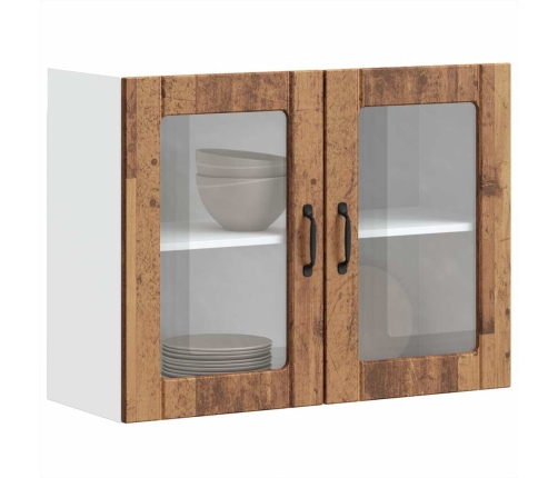 Armario pared cocina puerta de cristal Lucca madera vieja