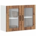 Armario pared cocina puerta de cristal Lucca madera vieja