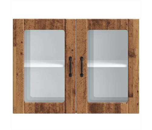 Armario pared cocina puerta de cristal Lucca madera vieja