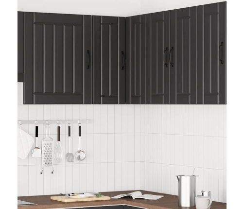 Mueble de cocina esquina pared Lucca madera ingeniería negra