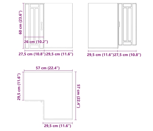 Mueble de cocina esquina pared Lucca madera ingeniería negra