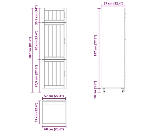 Mueble de cocina Lucca de madera contrachapada gris hormigón