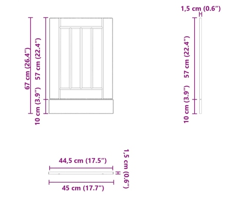 Panel para lavavajillas Lucca madera contrachapada sonoma gris