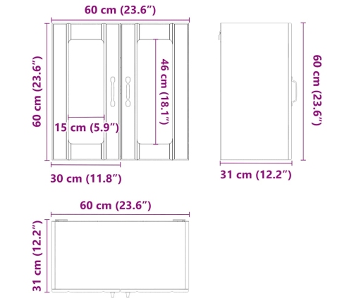 Armario pared cocina puerta de cristal Lucca blanca