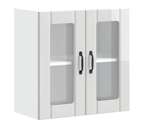 Armario pared cocina puerta cristal Lucca blanca alto brillo