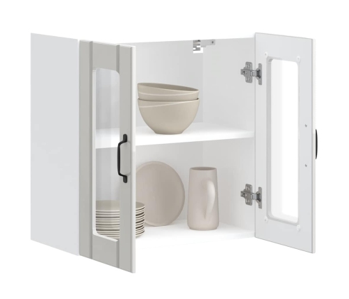 Armario pared cocina puerta cristal Lucca blanca alto brillo