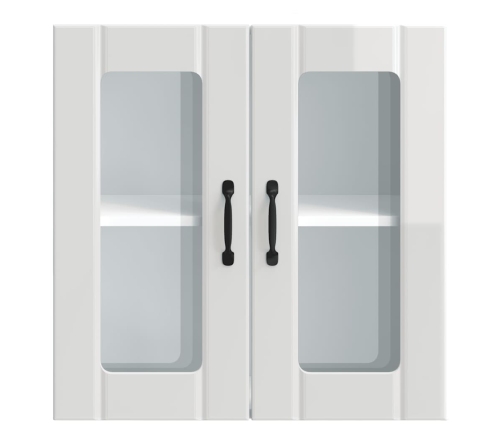 Armario pared cocina puerta cristal Lucca blanca alto brillo