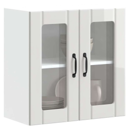 Armario pared cocina puerta cristal Lucca blanca alto brillo