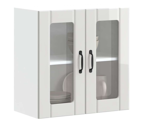 Armario pared cocina puerta cristal Lucca blanca alto brillo