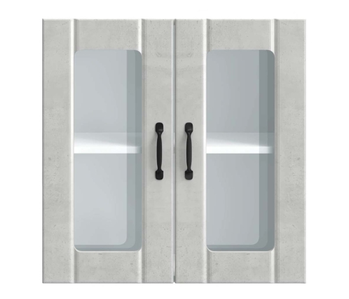 Armario pared cocina puerta de cristal Lucca gris hormigón