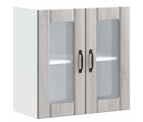 Armario pared cocina puerta de cristal Lucca sonoma gris