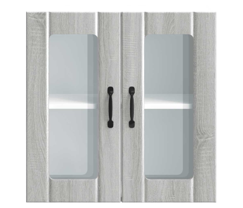 Armario pared cocina puerta de cristal Lucca sonoma gris